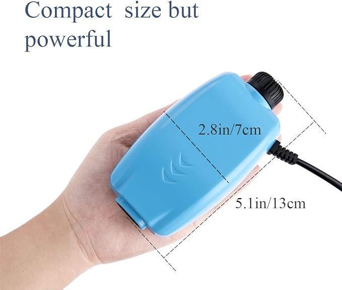 HITOP 3W 80GPH Adjustable Aquarium Air Pump, Upgrade Quiet Oxygen Pump, Powerful Air Aerator for Fish Tank up to 120 Gallon