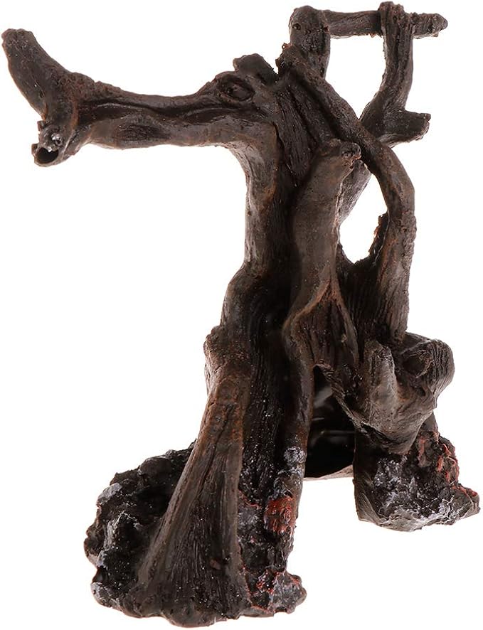 for Tank Ornament Aquarium Driftwood Decoration Resin Root Tree Trunk Betta Accessories Fish House 4.3x4.7 Inches Heater Light Thermometers Gravel Sand Decorations Filter Filter Light