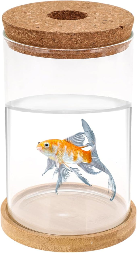 Fish Tank Desktop Hydroponic Propagation, Fish Bowl Indoor Aquatic Garden Set for Home, Office, or Dorm Decor, 3.94"x5.91", Clear, 1 Set