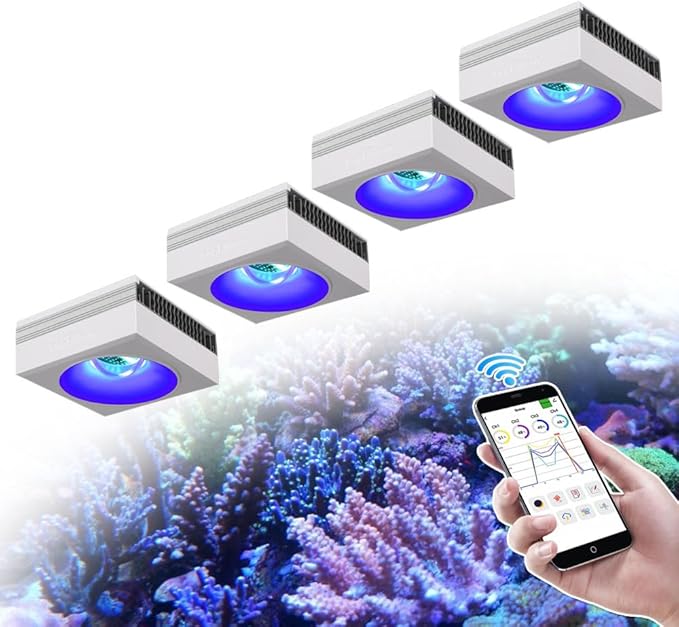 PopBloom RL90 iOS/Android App Control Saltwater Reef Aquarium Light 72 inch Aquarium LED WiFi Lights LED Coral Reef Lighting for 180-220cm Tank