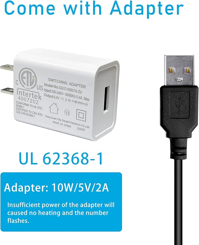 YukiHalu USB Powered Aquarium Heater, 10W Adjustable Mini Fish Tank Heater with External Temperature Controller, LED Display, Used for 0.5-1 Gallon Tank (10W USB Adapter)