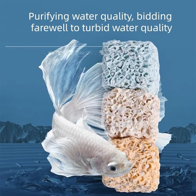 Aquarium Ceramic Bio Ceramic Media Ring for Aquarium Filter Replacement Biological Material Remover for Aquarium Fish Tank Pond Filter