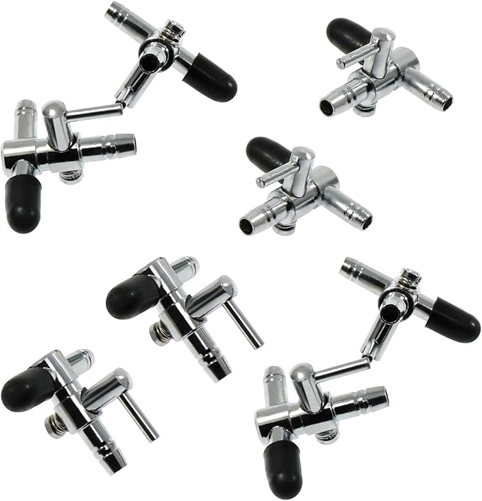 8 Pieces One-Way Aquarium Air Flow Control Lever Valve Distributor Splitter Pump Accessories Set for Fish Tank
