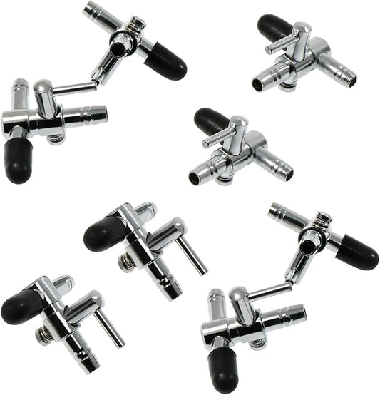 8 Pieces One-Way Aquarium Air Flow Control Lever Valve Distributor Splitter Pump Accessories Set for Fish Tank