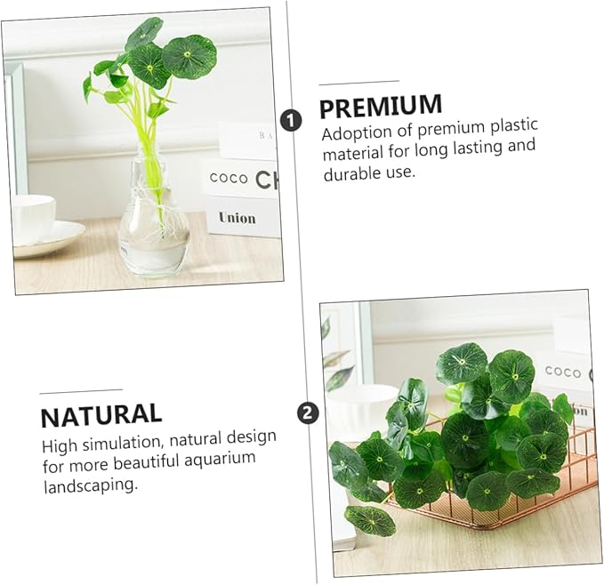 NOLITOY 4 Pcs Fish Tank Lotus Leaf Aquarium Water Grass Artificial Plants Artificiales para Fish Tank Decoration Lifelike Aquarium Plants Fake Water Plastic Flower Dining Table