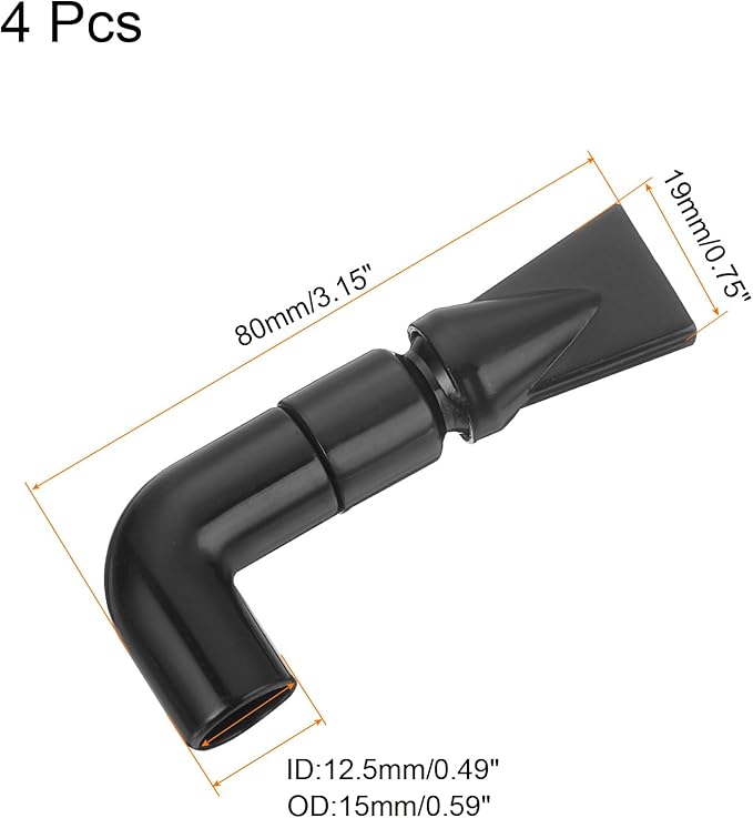 uxcell 4Pcs Aquarium Nozzle, 360°Free Rotate Plastic Aquarium Pump Nozzle, 15mm/0.59" OD Flat Water Outlet Return Pipe Fitting for Aquariums Fish Tanks(Black)