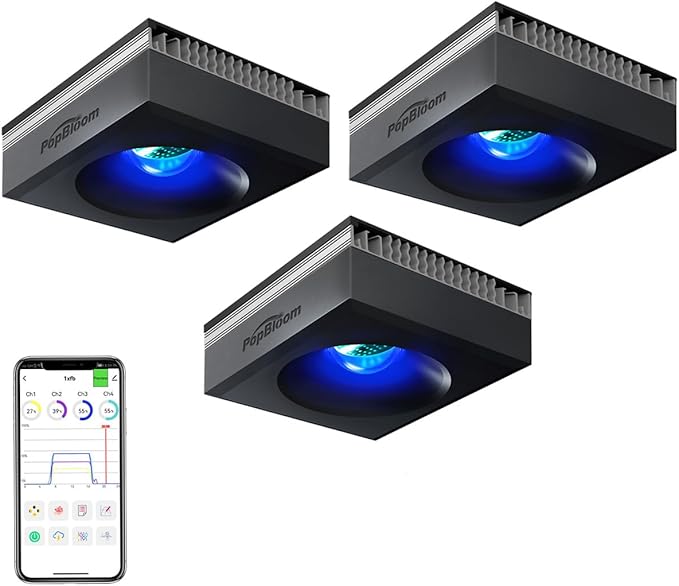 PopBloom RL90 Led Aquarium Light for Coral Reef, Smart-APP Control Reef Led Light Aquarium Marine Lighting Fish Tank Light for 120-150CM Saltwater SPS/LPS Mixed Reef Fish Aquarium