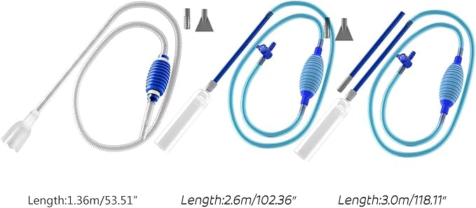 Aquarium Siphon Water Changer Fish Tanks Siphon Aquarium Siphon Vacuum for Fish Tanks Toilet Suction Aquarium Siphon Vacuum for Fish Tanks Gravel & Sand, Blue-1.5M