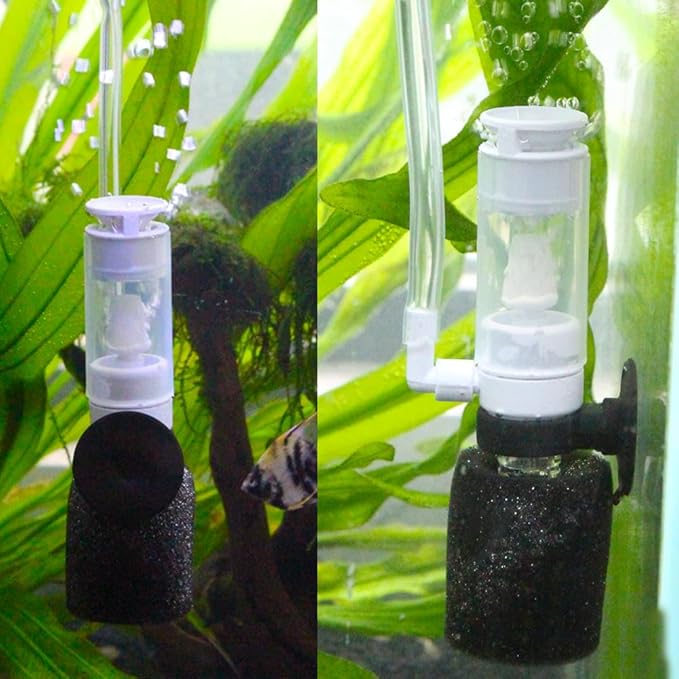 Senzeal Mini Sponge Fish Filter Quiet 3 in 1 Small Aquarium Air Pump Filter for Freshwater Saltwater Small Fish Tank with Check Valve 106cm Airline Tubing