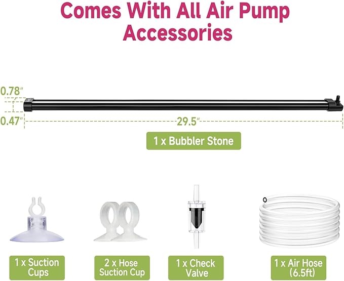 hygger Aquarium Bubble Curtain Wall, Quiet Fish Tank Air Stone with Accessories, High Dissolved Aquarium Bubbler Oxygen Diffuser Decoration for Freshwater & Saltwater