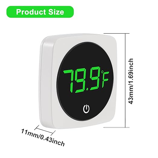 2 PCS Digital Aquarium Thermometer Fish Tank Thermometer with LED Touch Screen Stick-on Fish Tank Thermometer Fahrenheit Tank Temperature Measurement for Fish, Axolotl, Turtle, Square 2PCS