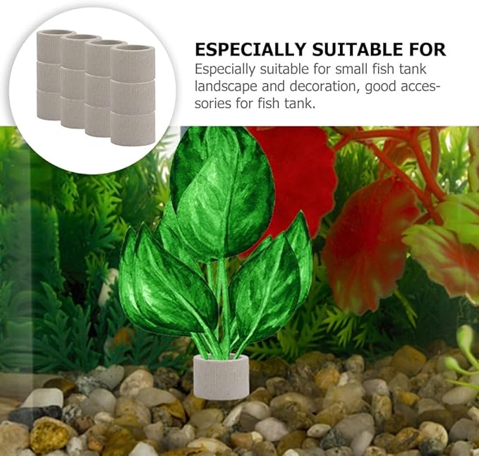 iplusmile Aquarium Plant Holder Rings 1.77In Ceramic – Weighted Anti-Float Secure Fixing – for Fish Tanks Freshwater Aquariums Shrimp Tanks for Live Aquatic Plants Grass Decor