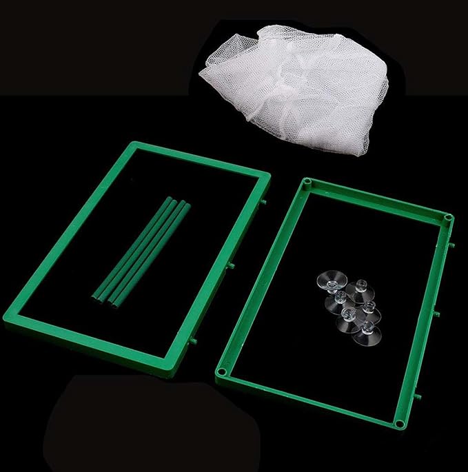 XMHF Nylon Mesh Fish Fry Hatchery Breeder Box Separation Net White Green