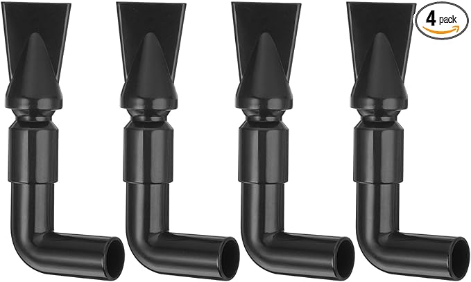 uxcell 4Pcs Aquarium Nozzle, 360°Free Rotate Plastic Aquarium Pump Nozzle, 19mm/0.75" OD Flat Water Outlet Return Pipe Fitting for Aquariums Fish Tanks(Black)