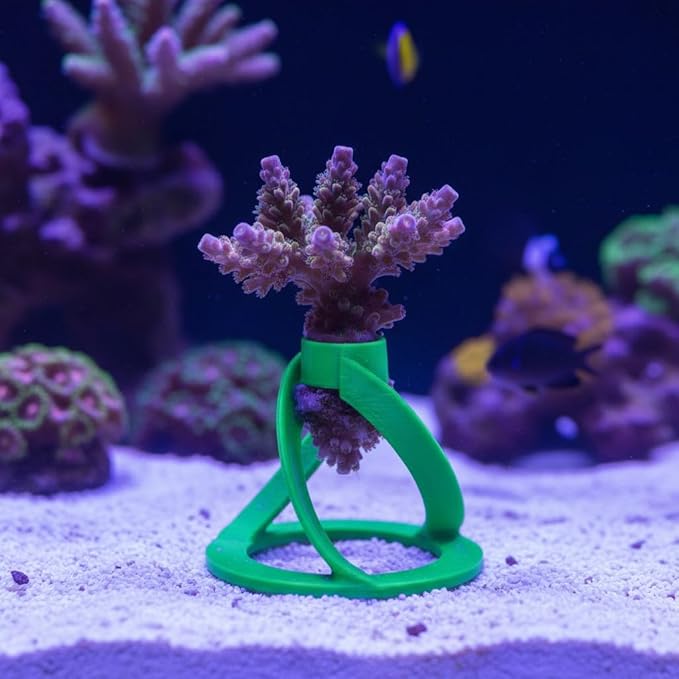 5 Pack Coral Frag Plug Sand Stands, Aquarium Sandbed Frag Rack Holder Mounts, Reef Tank Accessories for SPS LPS Zoanthid Corals, Secure Base Adapters (Green)