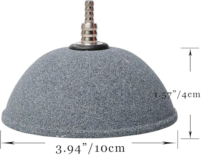 Quickun 4 Inch Updated Crazy Air Mineral Ball Stone Cylinder Bubbler Plus Diffuser Aquarium Fish Tank Hydroponics Pump Airstones Diffuser 3/16" 5/16" Hose ID