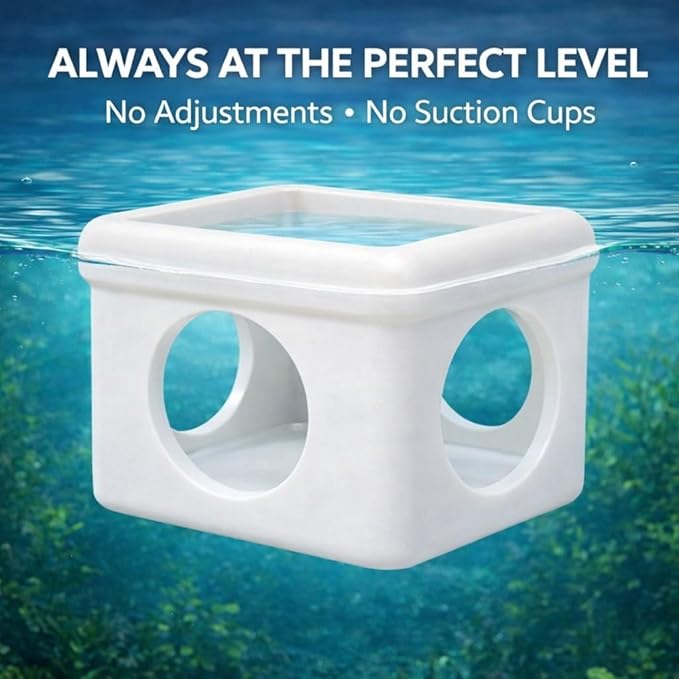 White Floating Betta Hideout with Round Side Holes – 3D Floating Breeding Box & Resting Cave with Window – Feeding Platform, Fish Shelter & Hammock for Betta, Guppies, Nano Tanks & Small Aquariums