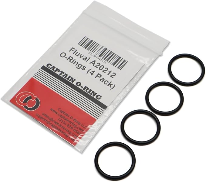 Captain O-Ring – Replacement A20212 A-20212 Orings for Fluval Top Cover Click-Fit FX4, FX5, FX6 Aquarium Fish Tank Canister Filter (4 Pack)