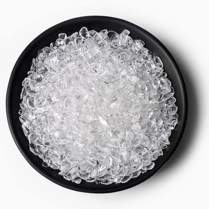 3-5MM Natural Stone Gravel Quartzs Agat Jaspers Chips Minerals Tumbled Specimen Stone Home Aquarium Decoration,NO.8 Clear Quartz,100g