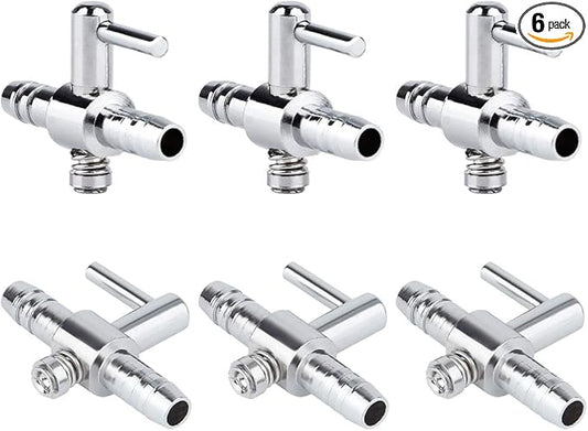 Pawfly 6 PCS 1-Way Aquarium Air Flow Control Lever Straight Valve Distributor Splitter for Fish Tank
