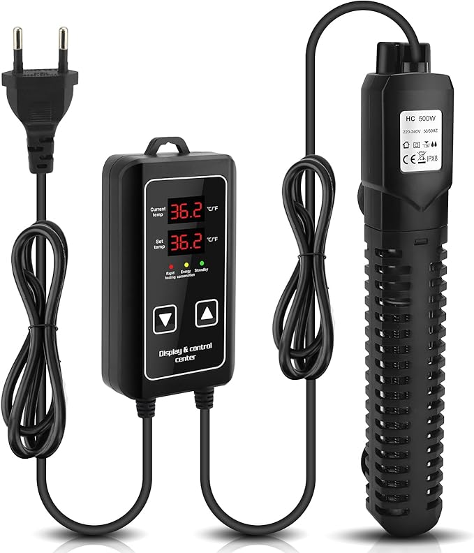 Aquarium Heater, Fish Tank Heater with Digital LED Controller, Overheat Pond Heaters for Outdoor Ponds with Fish, Adjustable Water Tank Heater for 75-120 Gallon Fish Tank