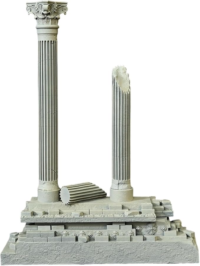 Baoblaze Roman Column Decoration Realistic Resin Aquarium Decor Fish Tank Accessories Landscape Decoration Roman Pillar Decor 18.5cm, Set B
