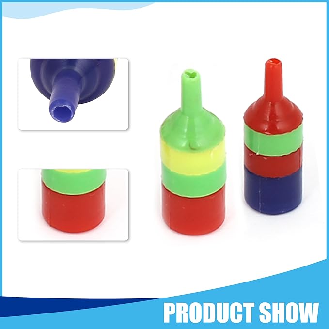 Aquarium Air Stone, Striped Airstone Diffuser for Aquarium Fish Tank, 0.6 x 1.7inch (Multicolor 10Pcs)