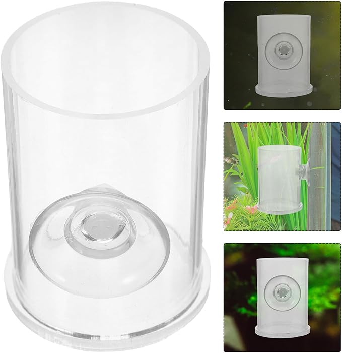 TEHAUX Fish Feeder Ring with Suction Cup Acrylic Shrimp Feeding Rack for Aquarium Tank Freshwater and Saltwater Fish Feeding Tool Vacation Feeder Station