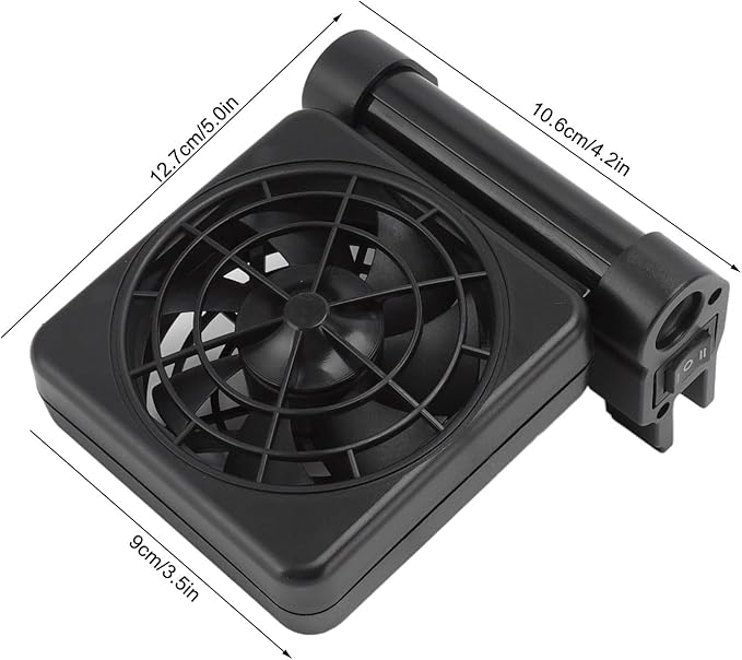 Zerodis Aquarium Cooling Fan, Adjustable Wind Speed Mini Fish Cooling Fan US Plug 100‑240V, Power Saving Mute Cooling Fan Small Crab Shape Fan Aquarium Chiller Fan(1 Fan)
