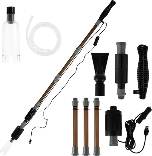 Aquarium Gravel Cleaner Electric Fish Cleaning Tools with Strong Suction Fish Gravel Cleaner Fish Cleaner Fish 6 in 1 Vacuum Gravel Cleaner for Wash Sand Water Changing