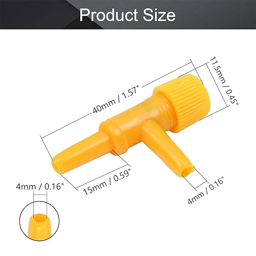 MroMax Aquarium 2 Way Air Line Plastic Regulator Connector for Fish Tank Pump 4mm/0.16", Yellow 30 Pcs