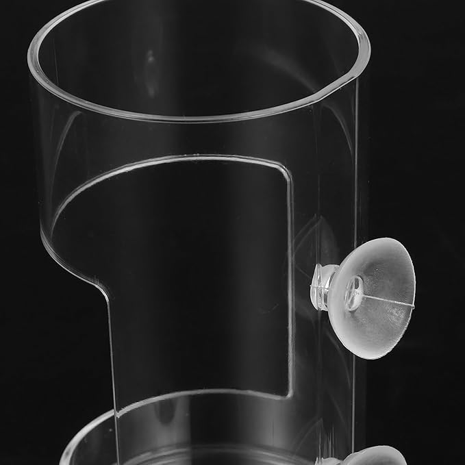 WOONEKY Aquarium Shrimp Feeding Dish Automatic Fish Feeder Acrylic Small Suction Bowl for Fish Tank Feeding Guppies and Snails