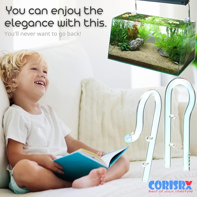 Aquarium Mini Glass Lily Pipe Bar Kit Inflow & Outflow for 12mm Tube Canister Filter - Elegant Design & Perfect Size for Small Fish Tank Filter Accessories, 5 10 15 20 Gallon Fish Tank