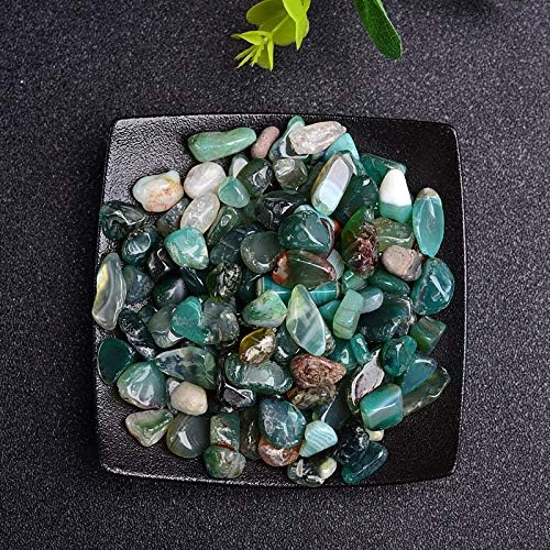50/100g Natural Stones Gravel Crystals Chip Quartz Minerals Tumbled Agates Specimen Gemstones Home Aquarium Decor,Green Agate,100g