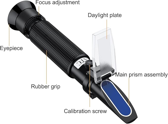 Professional Salinity Refractometer,Salinity Tester, Salt Tester for Saltwater Pool, for Saltwater Aquarium, Pools, and Tanks,Dual Scale 0-100 PPT & Specific Gravity 1.000-1.070 with ATC Function