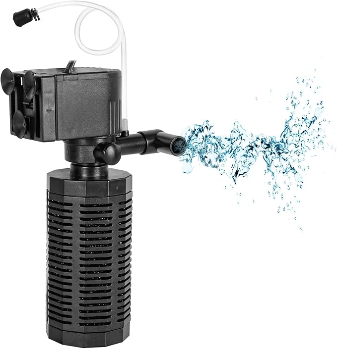 Yaubay 18W Aquarium Internal Filter for 55-120 Gallon Tanks, Power Biochemical Sponge Fish Turtle Tank Filter with Aeration System, Silent Submersible Filters, 264 GPH