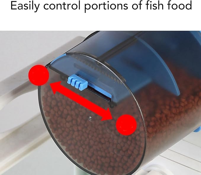 Automatic Fish Food Dispenser, Automatic Fish Feeder, Timer Fish Feeder, Battery Powered Adjustable Timing Intellect Fish Feeder for Fish Tanks Aquariums