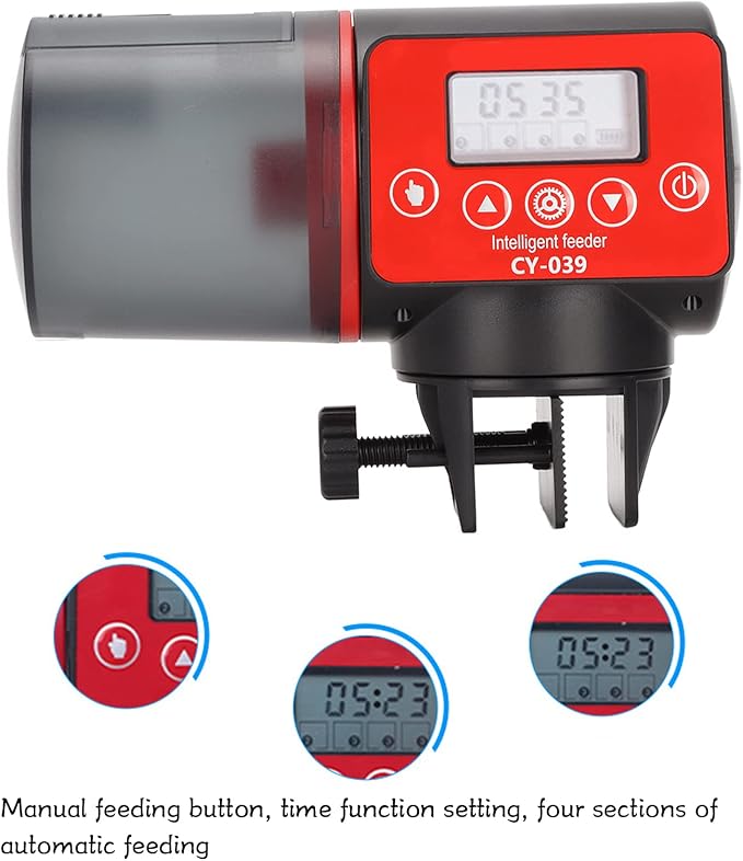 200ml Automatic Aquarium Fish Feeder, Adjustable Multifunctional Electric Fish Food Dispenser for Fish Tank - Large Capacity, Programmable Timer Feeding, Ideal for Fish Tank