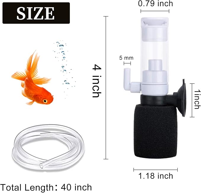 WishLotus Portable Aquarium Filter, Internal Purifier Fish Tank Filter, Mini Multi Layer Power Filter for Fish Tank, Sponge Fish Filter is Suitable for Freshwater and Saltwater Household Tank/Aquarium