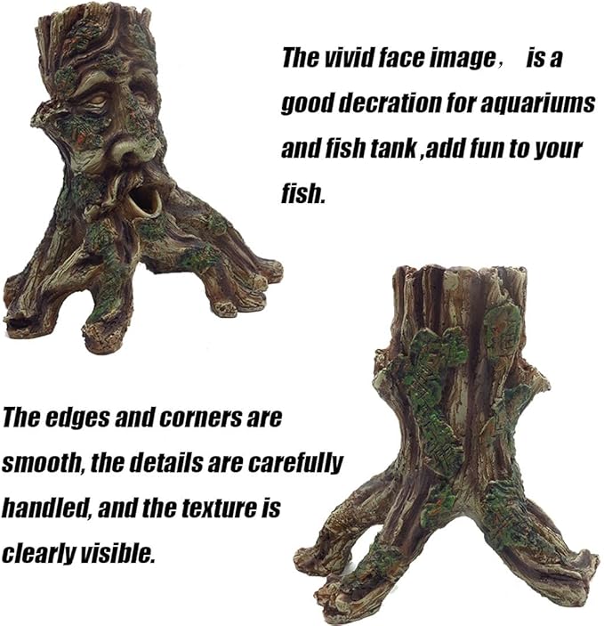 Tfwadmx Large Aquarium Driftwood Decaying Trunk Terrarium Resin Hollow Tree Root Log Ornament Decoration Fish Tank Hideouts Climbing Habitat Accessories for Bearded Dragon Snake Chameleon Reptile