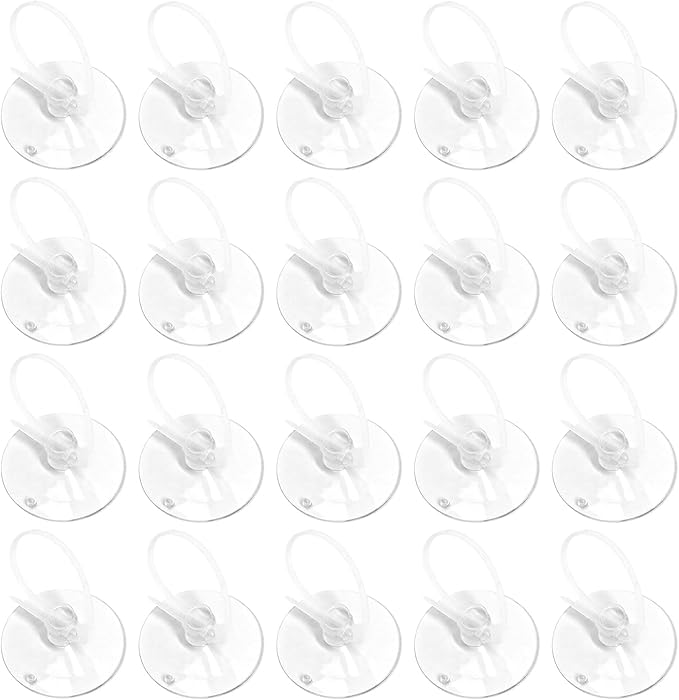 20 Pcs Aquarium Suction Cups,Aquarium Plant Holder,Small Suction Cup Clip for Glass,Fish Tank Suction Cups with 40 Pcs Adjustable Cable Ties