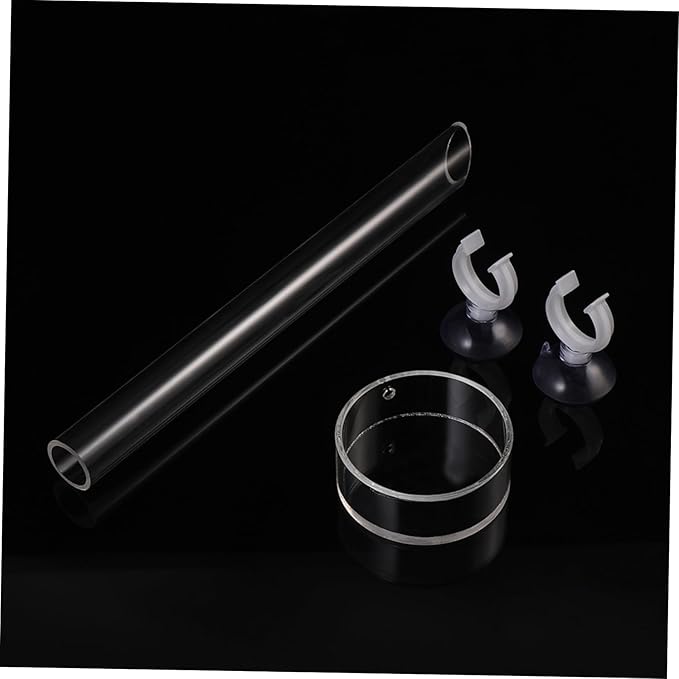 POPETPOP Shrimp and Dish with 2pcs Cups - Clear Acrylic Assembled Shrimp Feeder Tray for Fish Tank Aquarium Shrimp