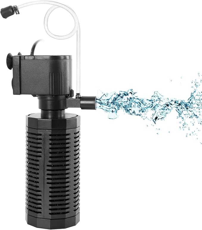 Yaubay Aquarium Internal Filter for 10-50 Gallon Tanks and 4 PCS Sponge Foam Filter Accessories