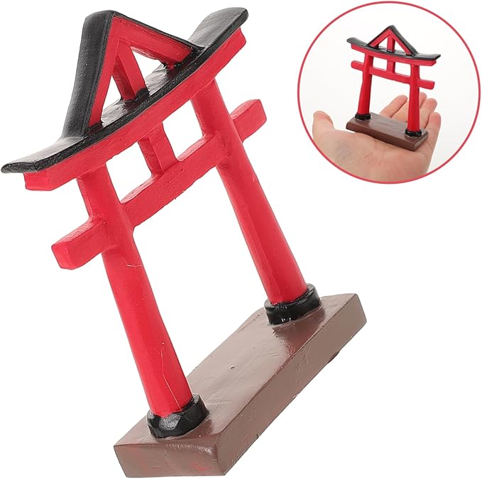 PRETYZOOM Miniature Gate Model Japanese Decor for Home Aquarium 3-inch Outdoor Craft Decoration for Micro Landscape and Sand Table Display