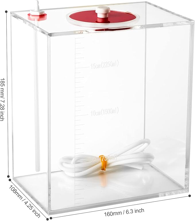 Aquarium Choice Acryli Made Liquid Storage Bucket Dosing Pump Reservoir Container (6.3 * 4.25 * 7.28 Inch;2500ml/2.5L)