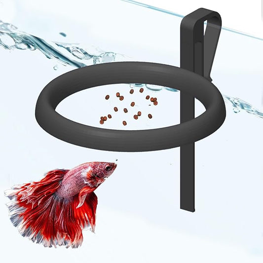 Clip On Fish Feeding Ring, Floating Aquarium Feeder, Non-Shedding Fish Food Holder for Betta Goldfish Guppy Turtle