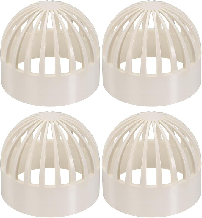 PATIKIL 3.5 Inch (90mm) Fish Cover Permeable Cap, 4 Pcs PVC Breathable Cap Aquarium Guard Fish Tank Intake Cover, White