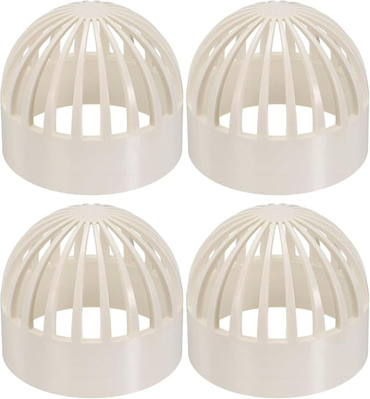 PATIKIL 3.5 Inch (90mm) Fish Cover Permeable Cap, 4 Pcs PVC Breathable Cap Aquarium Guard Fish Tank Intake Cover, White