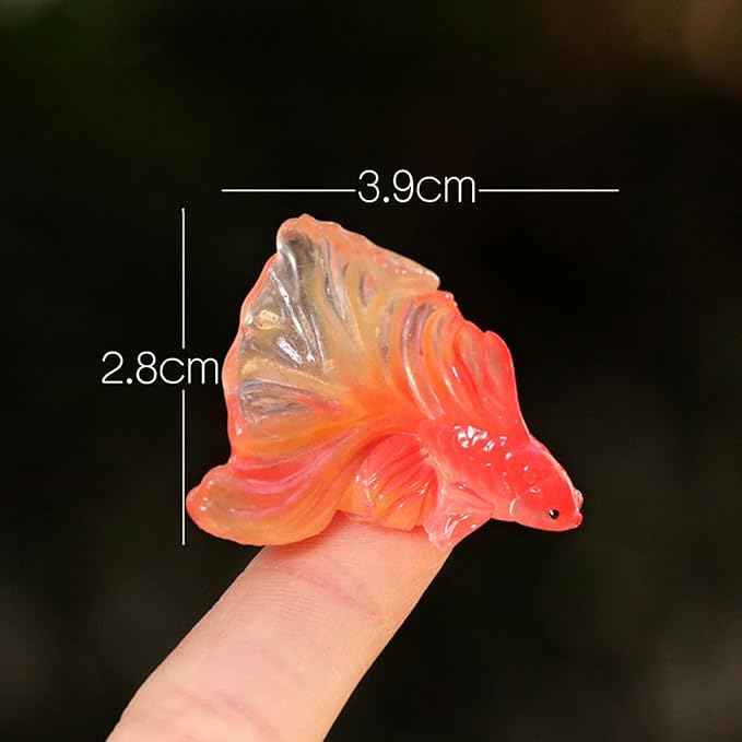 6pcs Mini Aquarium Decor for Fish Tanks, Handmade Resin Goldfish & Lotus Ornaments - Miniature Underwater Landscape Accessories, Micro Tank Scenery Decorations