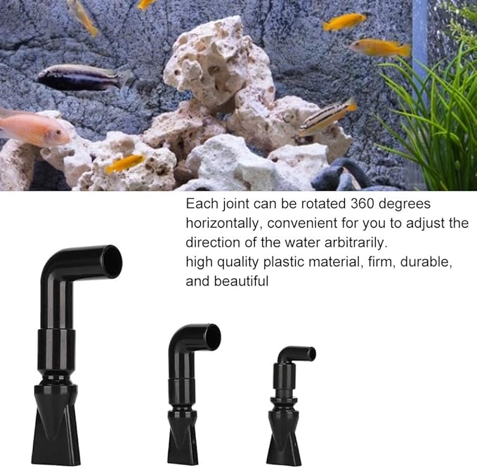 Zerodis 360 Degree Rotating Elbow, Fish Nozzle Water Fish Water Outlet Tube Pump Fitting Function Fish Water Tool